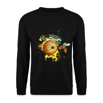 Ruche Abeille Apiculteur - Sweat-shirt Unisexe - noir - Devant - Alina (178cm) & Michal (187cm)