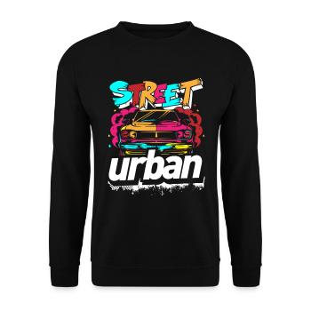 Street Art Train Rap - Unisex Sweatshirt - black - Front - Alina (178cm) & Michal (187cm)