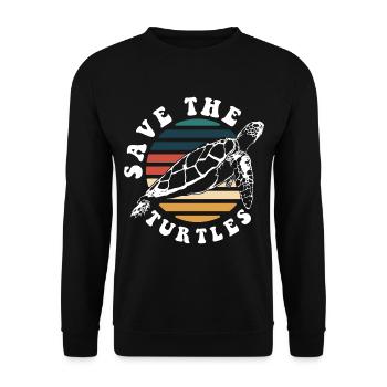 Tortues, Animal de compagnie - Sweat-shirt Unisexe - noir - Devant - Alina (178cm) & Michal (187cm)