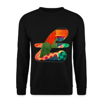 Abstract Pattern in Vibrant Colors - Unisex Sweatshirt - black - Front - Alina (178cm) & Michal (187cm)