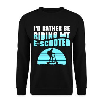 E-Scooter Scooter Riding Environment Motor - Unisex Sweatshirt - black - Front - Alina (178cm) & Michal (187cm)