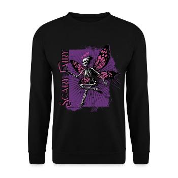 Crâne de fée effrayante // Totenkopf Fee FS0244 - Sweat-shirt Unisexe - noir - Devant - Alina (178cm) & Michal (187cm)
