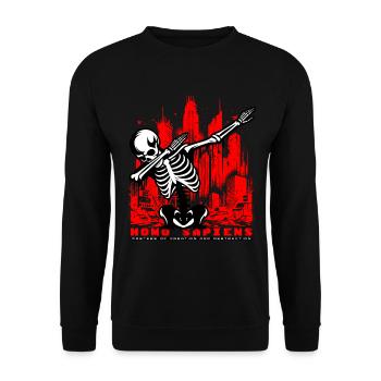 Dabbing homo sapiens Skull // Totenkopf Dab FS0248 - Unisex Sweatshirt - black - Front - Alina (178cm) & Michal (187cm)