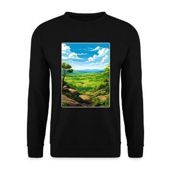 Shenandoah Nationalpark Reiseposter Souvenir - Unisex Pullover - Schwarz - Vorne - Alina (178cm) & Michal (187cm)