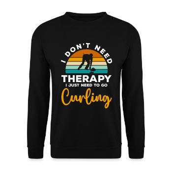 Sports Winter Sports Curling Players - Unisex Sweatshirt - black - Front - Alina (178cm) & Michal (187cm)