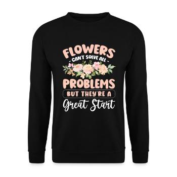 Floral Gift Green Thumb Couple - Unisex Sweatshirt - black - Front - Alina (178cm) & Michal (187cm)
