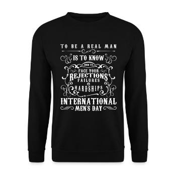 Men's Holiday Beard - Unisex Sweatshirt - black - Front - Alina (178cm) & Michal (187cm)