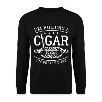 Cigar Cuba Connoisseur - Unisex Sweatshirt - black - Front - Alina (178cm) & Michal (187cm)