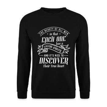 Homme Modèle Barbe Porteur Cadeau - Sweat-shirt Unisexe - noir - Devant - Alina (178cm) & Michal (187cm)
