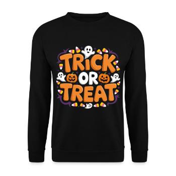 Trick or Treat - Unisex Sweatshirt - black - Front - Alina (178cm) & Michal (187cm)
