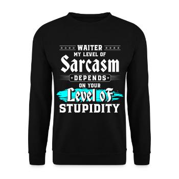 Serveur, Restaurant, Nourriture, Fête - Sweat-shirt Unisexe - noir - Devant - Alina (178cm) & Michal (187cm)
