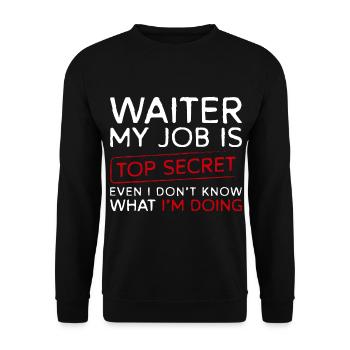 Waiter Bartender Tipping Table - Unisex Sweatshirt - black - Front - Alina (178cm) & Michal (187cm)