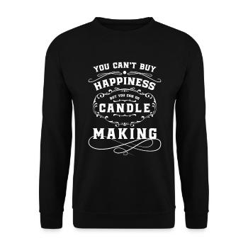 Bougies Cire Sortie Mèche - Sweat-shirt Unisexe - noir - Devant - Alina (178cm) & Michal (187cm)