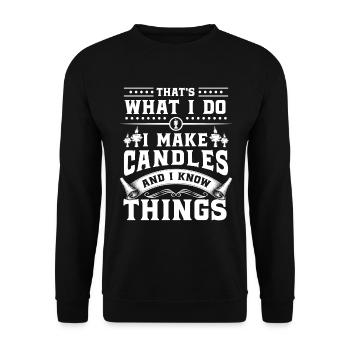 Kerze Wachsfigur Winter - Unisex Pullover - Schwarz - Vorne - Alina (178cm) & Michal (187cm)