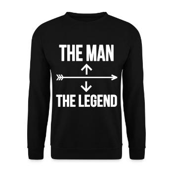 L’homme La légende Mallesprüche - Sweat-shirt Unisexe - noir - Devant - Alina (178cm) & Michal (187cm)