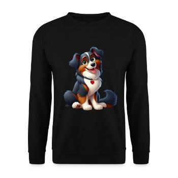 Border Collie 3 - Unisex Pullover - Schwarz - Vorne - Alina (178cm) & Michal (187cm)