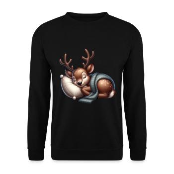 Le renne dort doux - Sweat-shirt Unisexe - noir - Devant - Alina (178cm) & Michal (187cm)