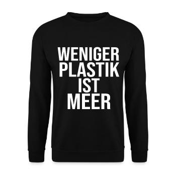 WENIGER PLASTIK IST MEER - Unisex Pullover - Schwarz - Vorne - Alina (178cm) & Michal (187cm)