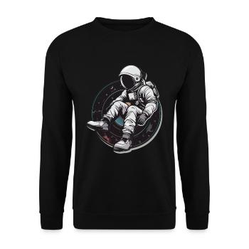 astronaute disque vinyle musique vinyle - Sweat-shirt Unisexe - noir - Devant - Alina (178cm) & Michal (187cm)