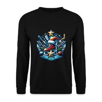 EishockeySpieler Winter - Unisex Pullover - Schwarz - Vorne - Alina (178cm) & Michal (187cm)