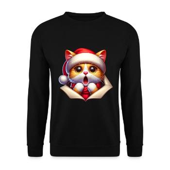 Cat Christmas - Unisex Sweatshirt - black - Front - Alina (178cm) & Michal (187cm)