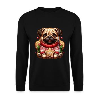 Carlin Noël Père Noël Famille - Sweat-shirt Unisexe - noir - Devant - Alina (178cm) & Michal (187cm)