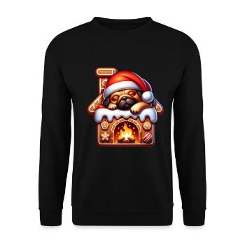 Pug - Unisex Sweatshirt - black - Front - Alina (178cm) & Michal (187cm)