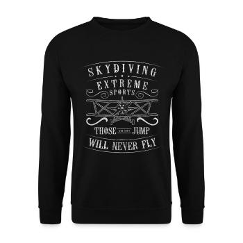 Skydiving Sky Height Freefall - Unisex Sweatshirt - black - Front - Alina (178cm) & Michal (187cm)