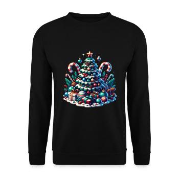 Weihnachtsbaum - Unisex Pullover - Schwarz - Vorne - Alina (178cm) & Michal (187cm)