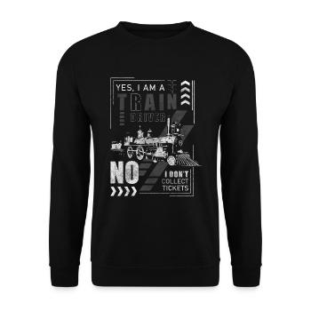 Modellbahn Liebhaber Spielzeug Schienen - Unisex Pullover - Schwarz - Vorne - Alina (178cm) & Michal (187cm)
