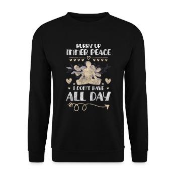 Meditate Peace Spiritual Karma - Unisex Sweatshirt - black - Front - Alina (178cm) & Michal (187cm)