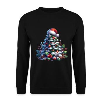 Weihnachtsbaum Mütze Nikolaus Geschenk - Unisex Pullover - Schwarz - Vorne - Alina (178cm) & Michal (187cm)