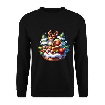 Arbres de Noël Mignon Renne Noël - Sweat-shirt Unisexe - noir - Devant - Alina (178cm) & Michal (187cm)