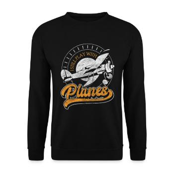 Aviateur d’avion Pilote d’essai - Sweat-shirt Unisexe - noir - Devant - Alina (178cm) & Michal (187cm)