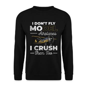 Maquettiste d’avion, Aviateur, Pilote d’essai - Sweat-shirt Unisexe - noir - Devant - Alina (178cm) & Michal (187cm)