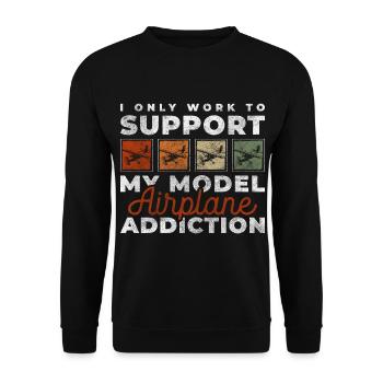 Maquette d’avion Hobby Flyer - Sweat-shirt Unisexe - noir - Devant - Alina (178cm) & Michal (187cm)