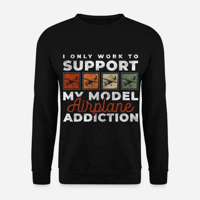 Model Airplane Hobby Flyer - Unisex Sweatshirt - black