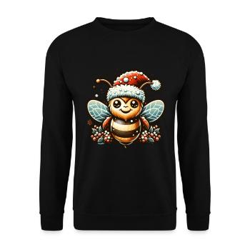 Bee Christmas Xmas Christmas - Unisex Sweatshirt - black - Front - Alina (178cm) & Michal (187cm)