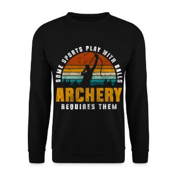Archery Hobby Hunting Shooting Festival - Unisex Sweatshirt - black - Front - Alina (178cm) & Michal (187cm)