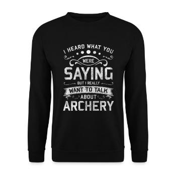 Archery Sport Bow Hunting Meeting - Unisex Sweatshirt - black - Front - Alina (178cm) & Michal (187cm)