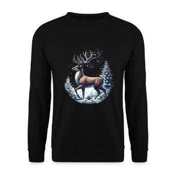 Noël Renne Noël Noël - Sweat-shirt Unisexe - noir - Devant - Alina (178cm) & Michal (187cm)