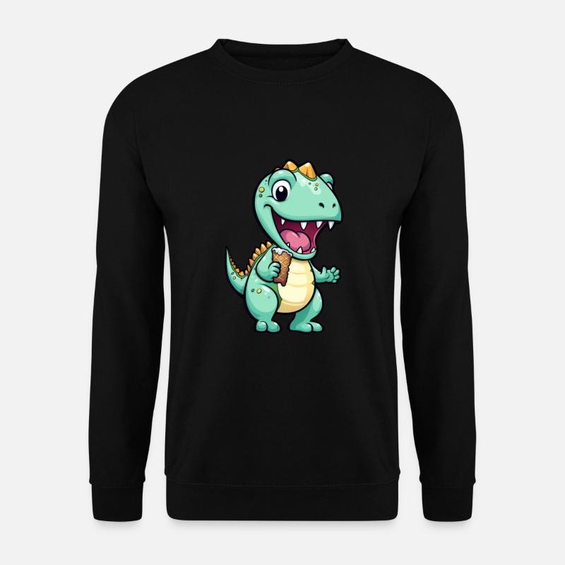 Dino isst Eis - Unisex Pullover - Schwarz