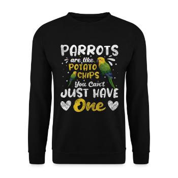 Vogel Macaw - Unisex Pullover - Schwarz - Vorne - Alina (178cm) & Michal (187cm)
