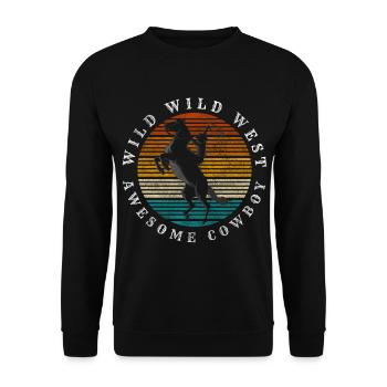 Cheval de cow-boy Texas - Sweat-shirt Unisexe - noir - Devant - Alina (178cm) & Michal (187cm)