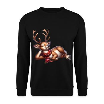 Renne Noël Noël Noël - Sweat-shirt Unisexe - noir - Devant - Alina (178cm) & Michal (187cm)
