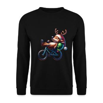 Rentier - Unisex Pullover - Schwarz - Vorne - Alina (178cm) & Michal (187cm)