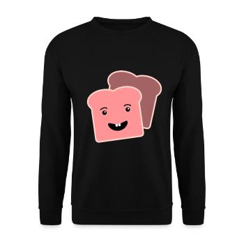 Pink Toasts Geschenk - Unisex Pullover - Schwarz - Vorne - Alina (178cm) & Michal (187cm)