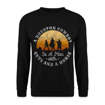 Cowboy Rider Costume Party - Unisex Sweatshirt - black - Front - Alina (178cm) & Michal (187cm)