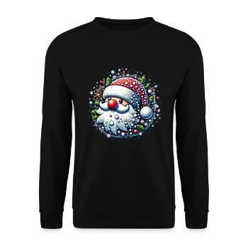 Christmas Snow Santa Claus - Unisex Sweatshirt - black - Front - Alina (178cm) & Michal (187cm)