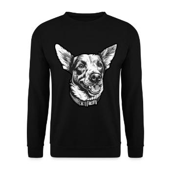 Dog walk four-legged friend - Unisex Sweatshirt - black - Front - Alina (178cm) & Michal (187cm)